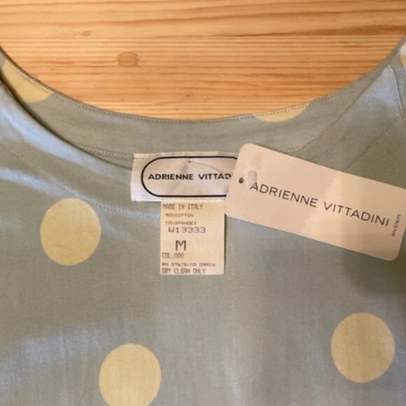 Adrienne Vittadini rare powder blue w/ large dots top, M, circa 80s, never worn - Picture 3 of 3